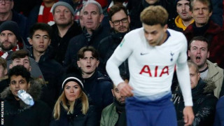 Dele Alli: Tottenham player hit on head by bottle during Carabao Cup tie v Arsenal